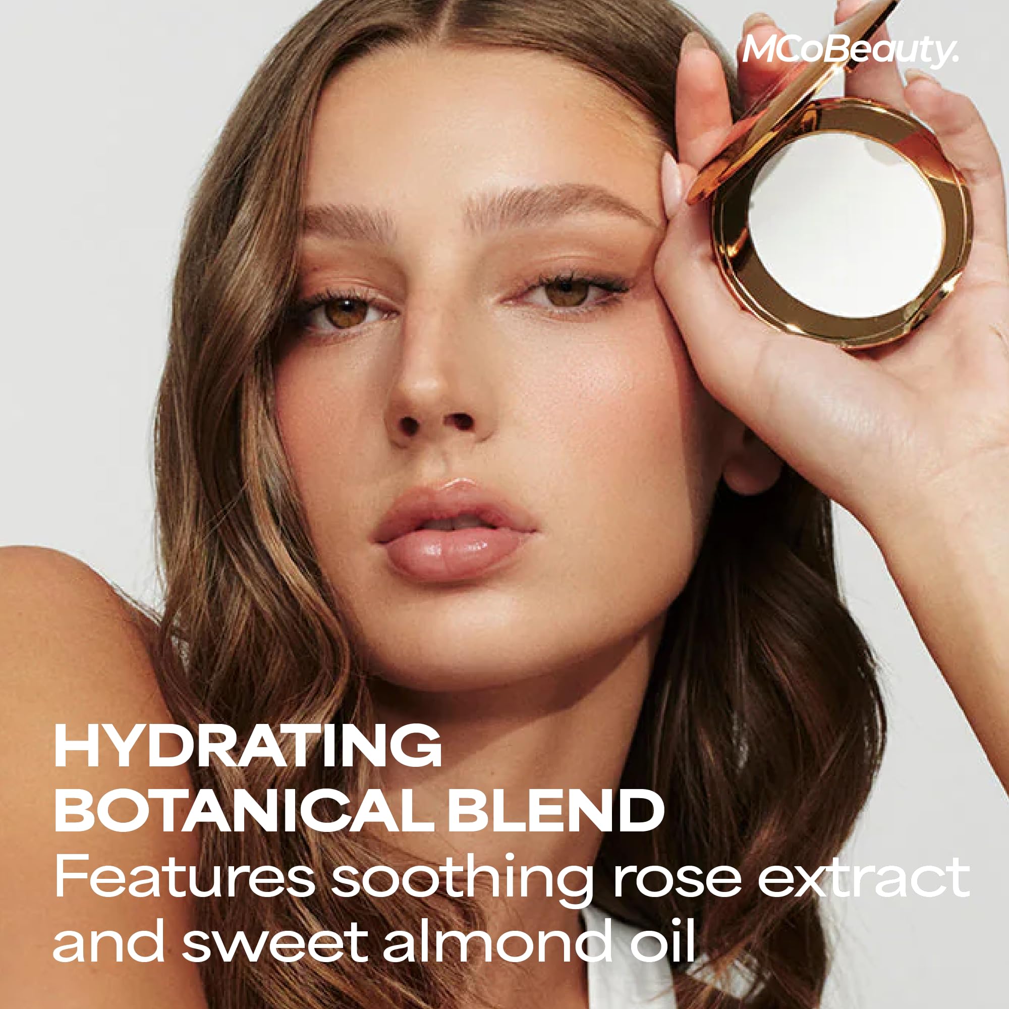 MCoBeauty Miracle Flawless Pressed Powder - 1 Light - Soft Focus Blurring, Finishing & Setting Powder - Face Makeup Compact with Rose Flower Extract Sweet Almond Oil - Vegan & Cruelty Free