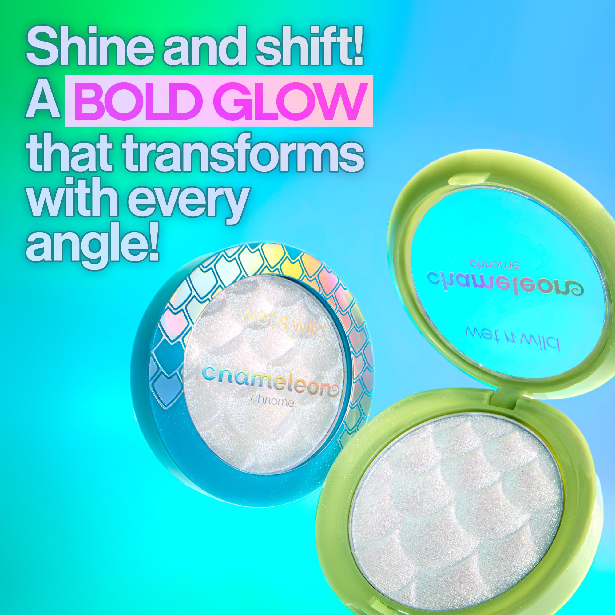wet n wild Chameleon Chrome Highlighter, Dynamic Color Shift, Liquid-to-Baked Texture, Customizable Luminous Radiance, Cruelty-Free - Too Sirius
