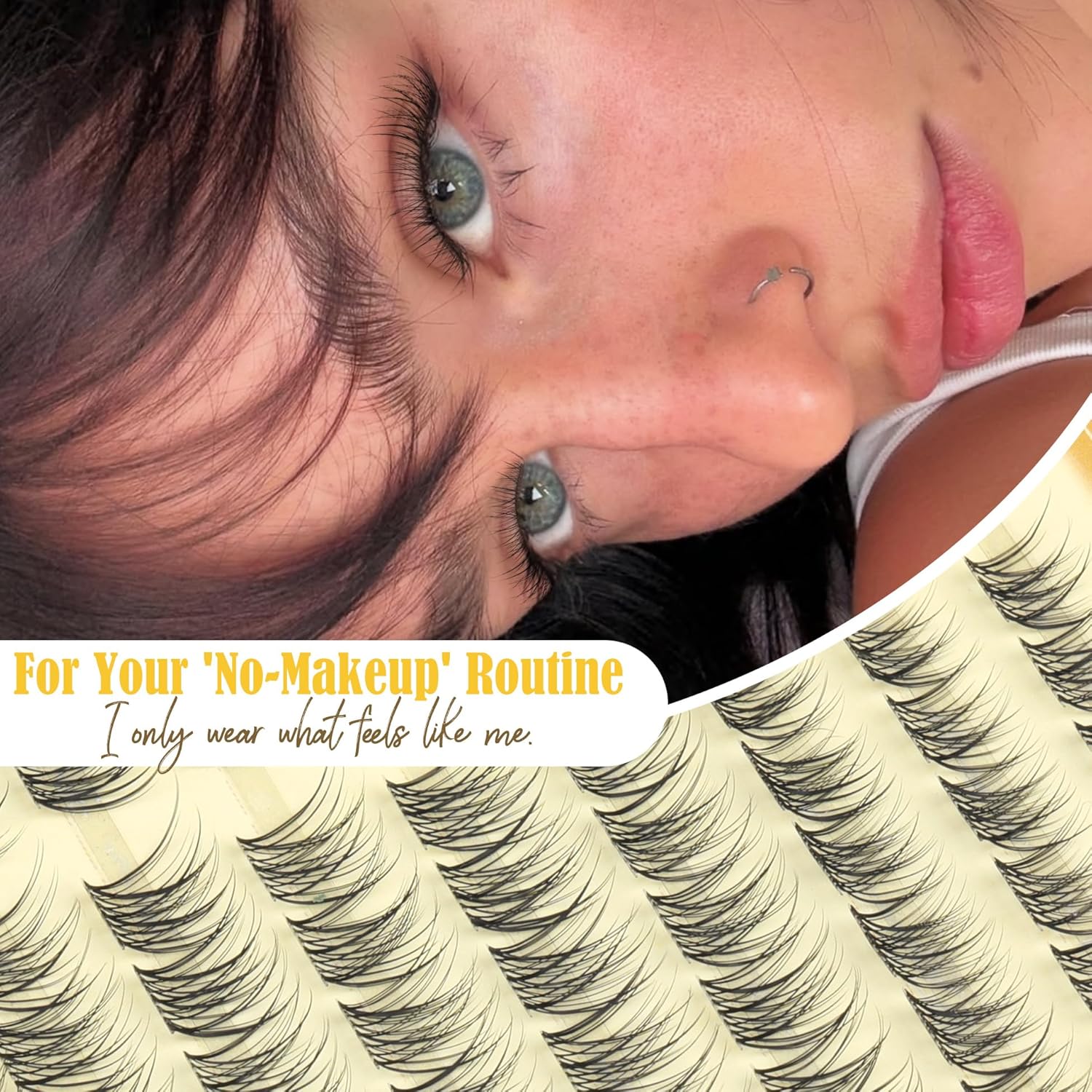 Short Lash Clusters Natural Cluster Eyelash Extensions 8-10-12MM Clear Band Cluster Lashes Extensions Wispy Individual Lashes CC-Curly Eyelash Clusters Pestañas Postizas Naturales 144Pcs DIY Lashes