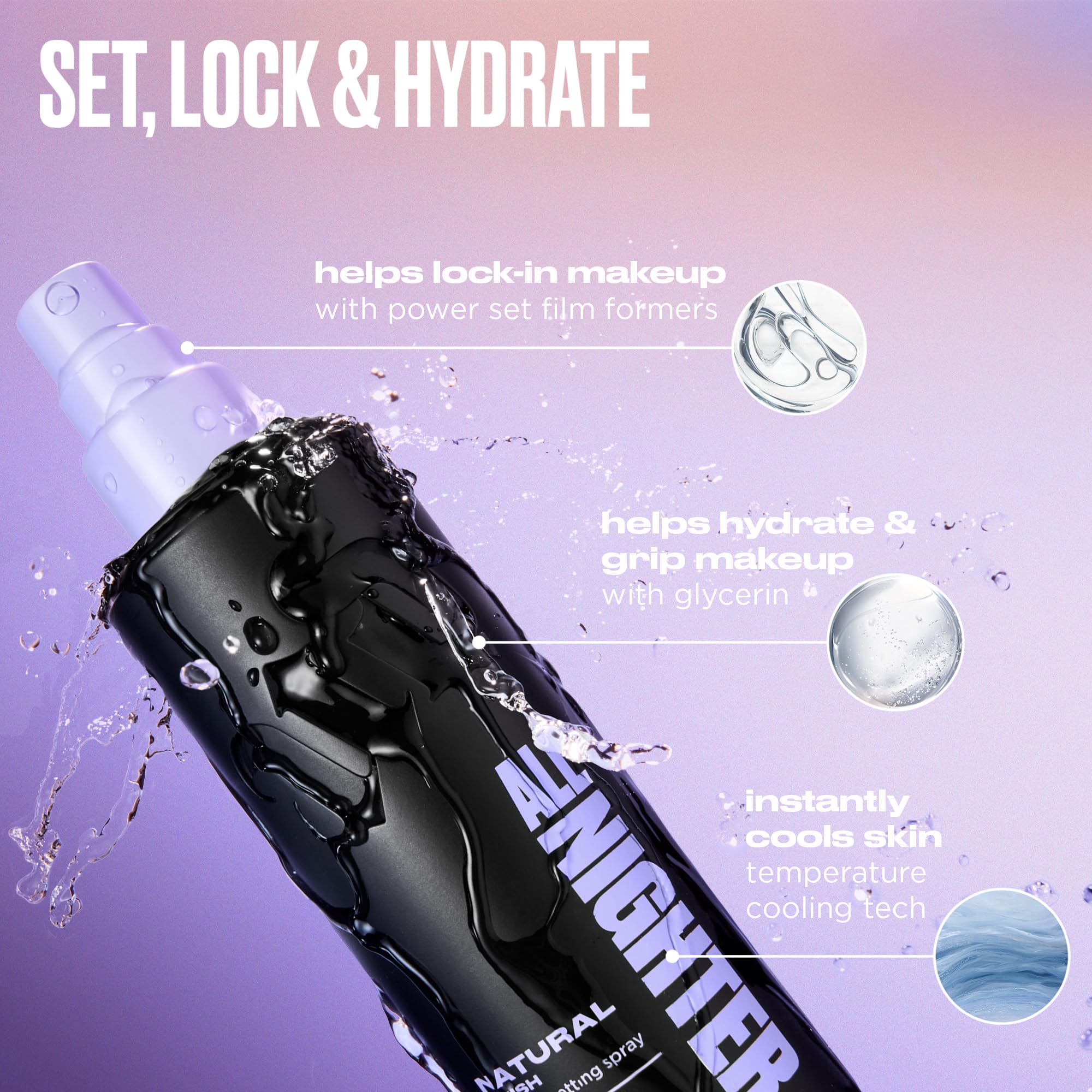 Urban Decay All Nighter Waterproof Makeup Travel Setting Spray - Natural Finish, Up to 24HR Wear, Ultra-Fine Facial Mist, Hydrating Foundation Face Primer, Smudge-Proof, Transfer-Resistant - 1 fl oz