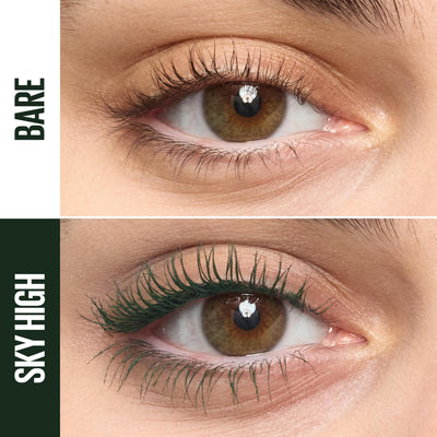 Maybelline Lash Sensational Sky High Washable Mascara, Volumizing, Lengthening, Defining, Curling, Multiplying, Buildable Mascara Make Up Formula, Green Altitude, 1 Count
