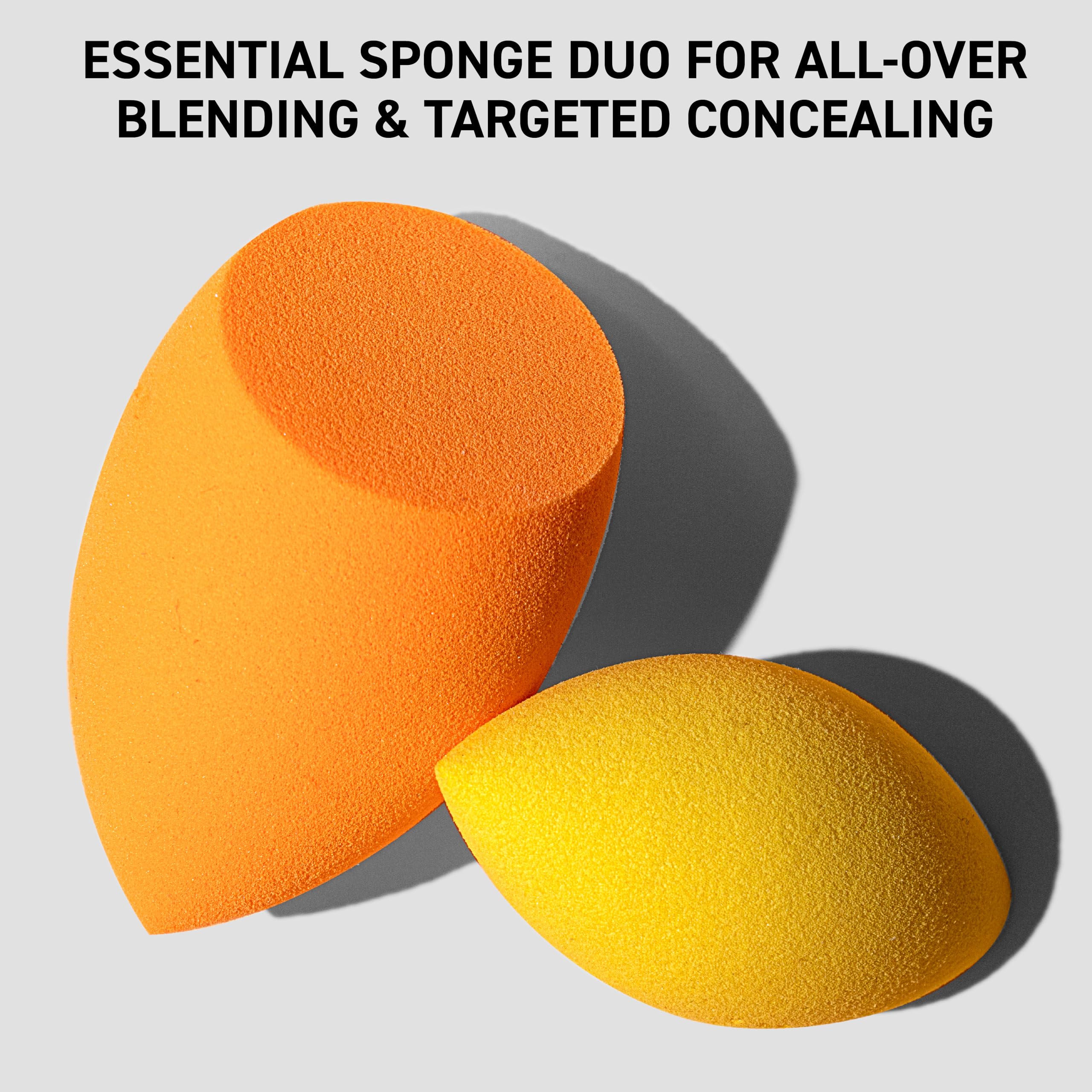 Real Techniques Miracle Complexion Sponge + Concealer Sponge Duo, Makeup Blending Sponges For Foundation & Concealer, Offers Light To Medium Coverage, Natural, Dewy Makeup, Latex-Free Foam 2 Count