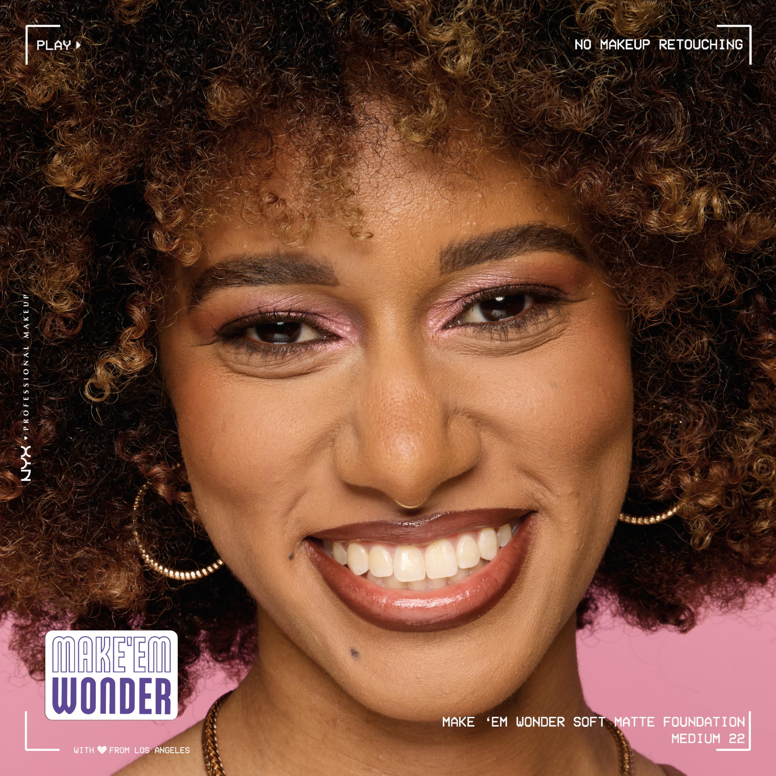 NYX PROFESSIONAL MAKEUP Make 'Em Wonder Liquid Foundation, 24HR Foundation Makeup With A Soft Matte Finish, Buildable Full Coverage - 22 Medium