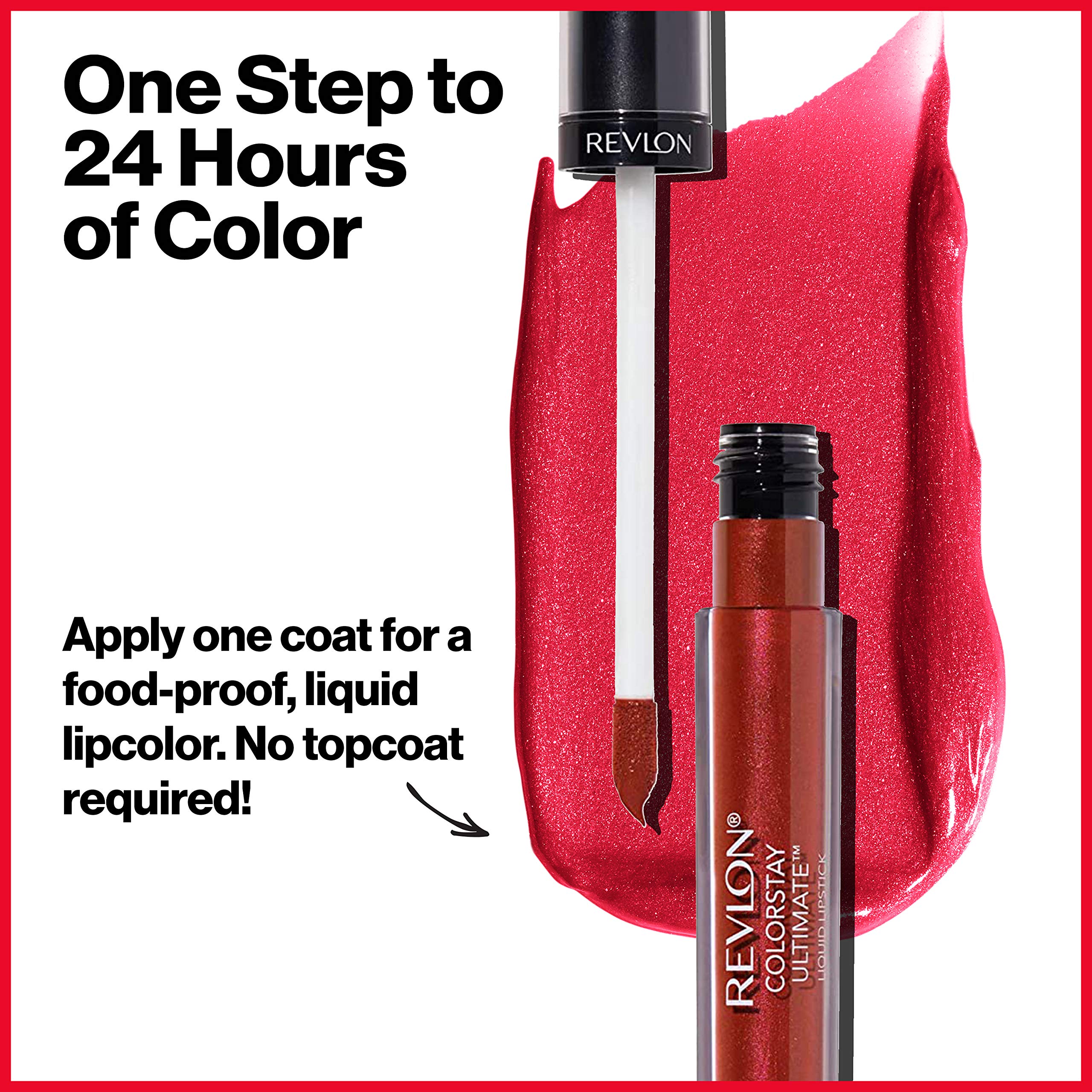Revlon ColorStay Ultimate Liquid Lipstick, Longwear Rich Lip Colors, Wears for Up to 24 Hours, Satin Finish, 025 Premier Plum, 0.1 fl oz