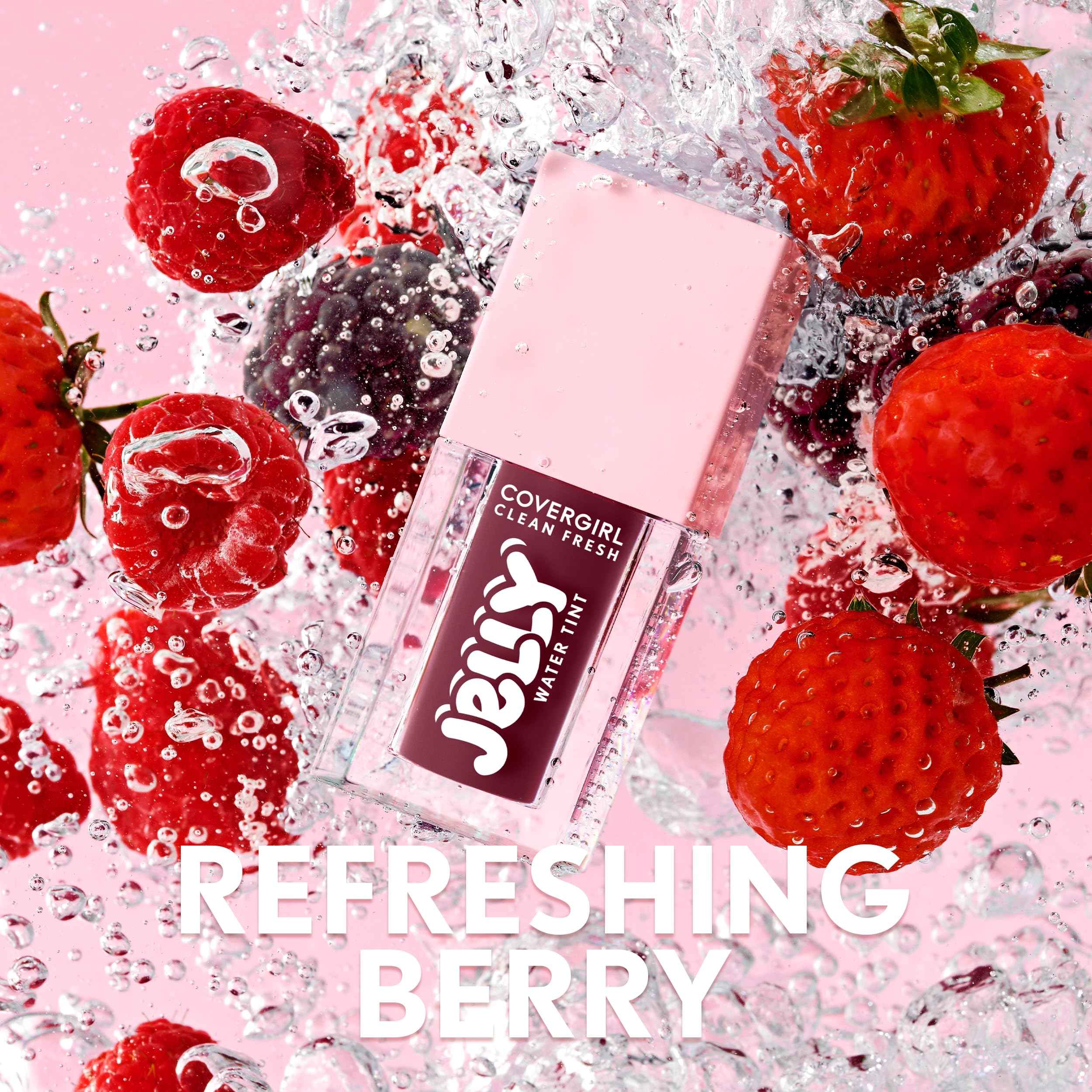 COVERGIRL Clean Fresh Jelly Water Tint, Lip & Cheek Tint, Transfer-Proof, Hydrating - 50 Mulberry Melts (Mahogany)