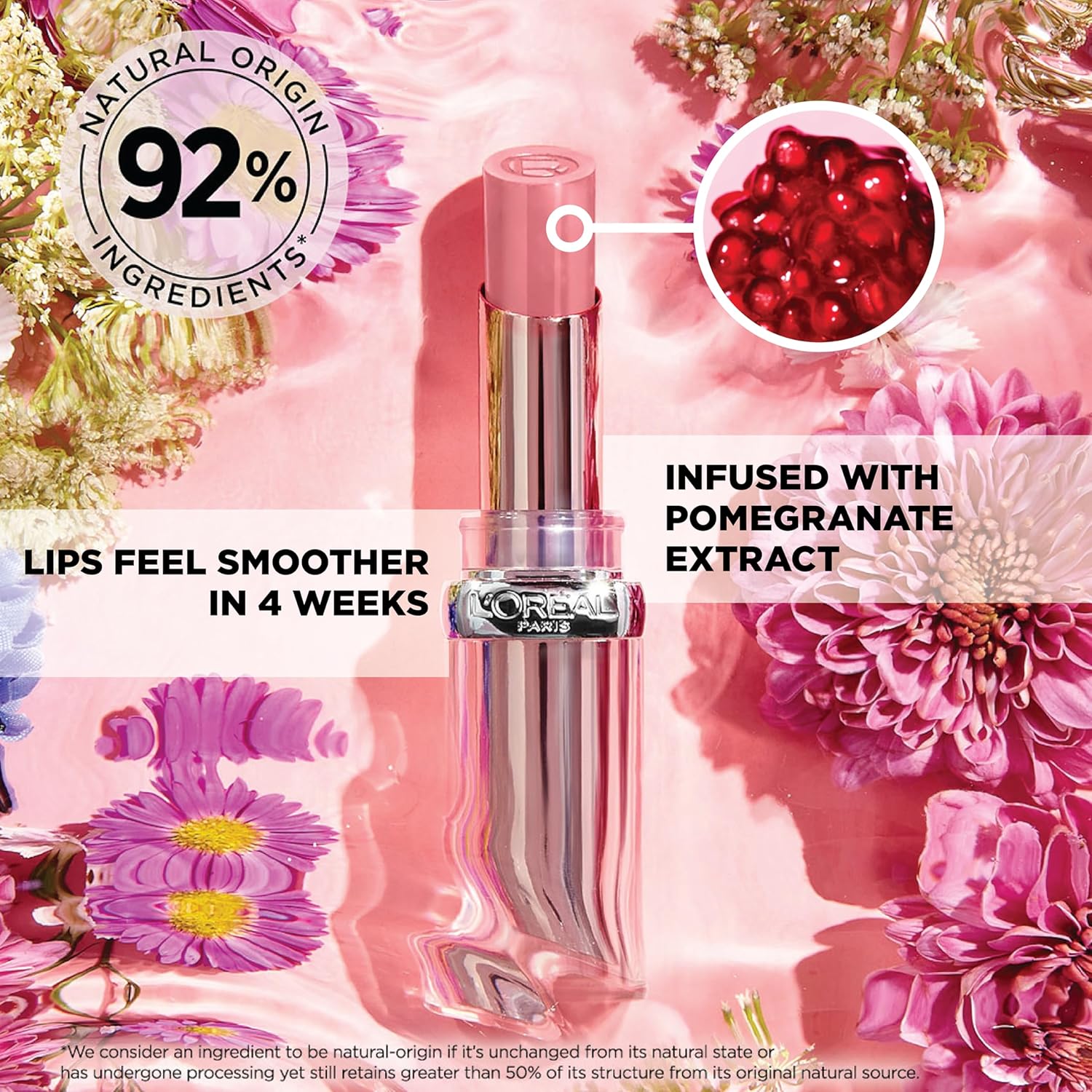 L'Oreal Paris Glow Paradise Hydrating Balm-in-Lipstick with Pomegranate Extract, Nude Heaven, 0.1 Oz