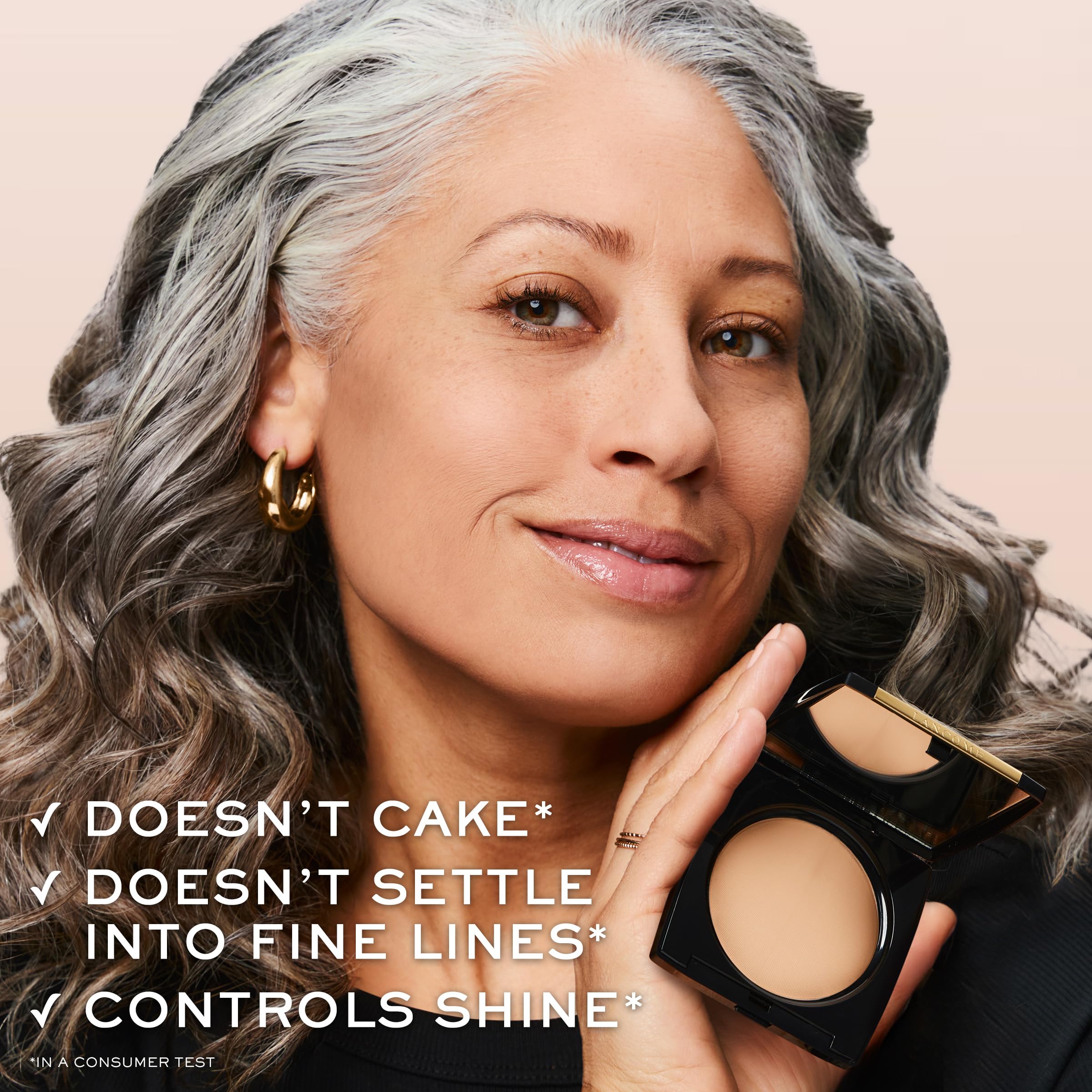 Lancôme Dual Finish Powder Foundation - Natural Finish, Sheer-to-Full Coverage, Longwear Powder Foundation, Controls Shine - 320 Amande