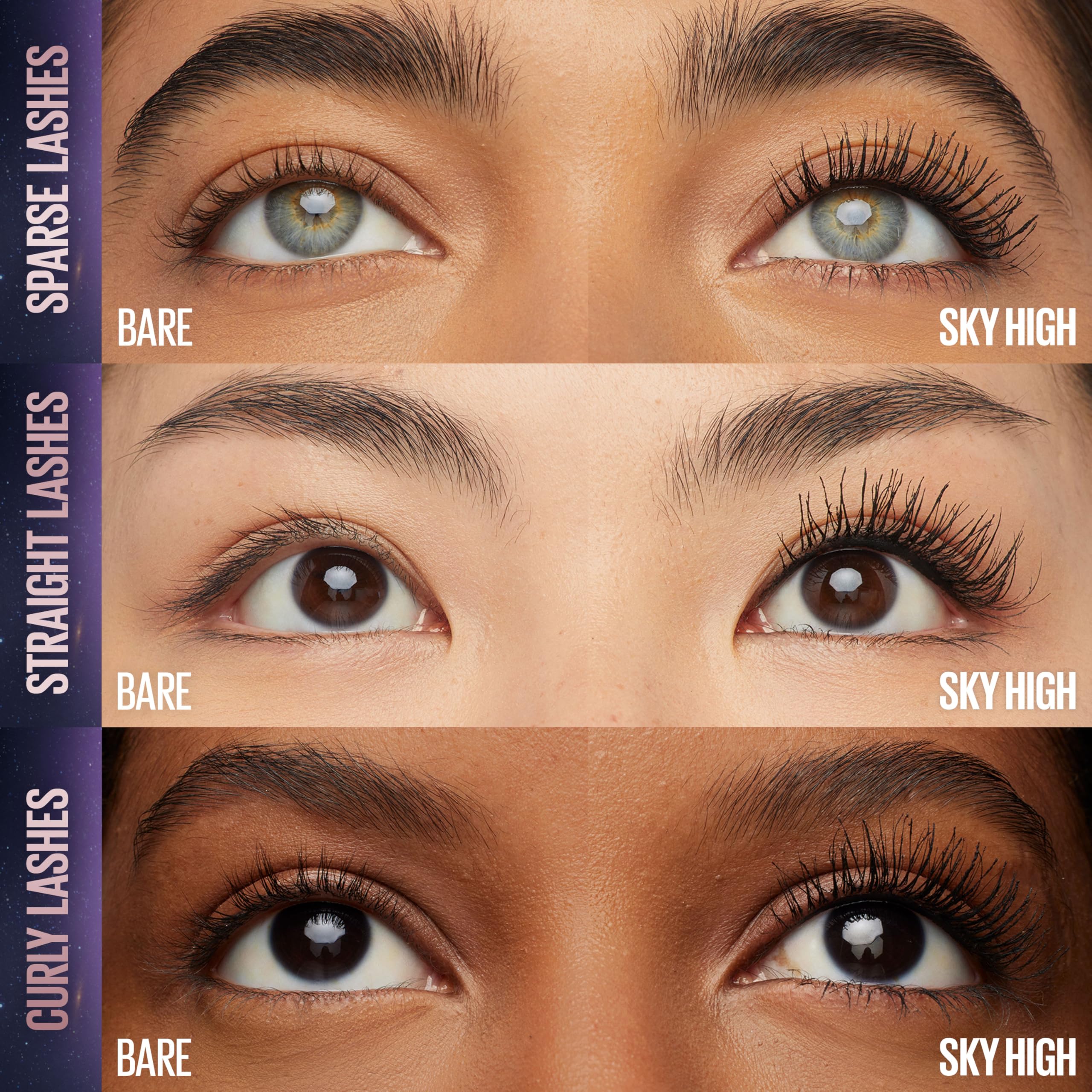 Maybelline Lash Sensational Sky High Washable Mascara, Volumizing, Lengthening, Defining, Curling, Multiplying, Buildable Mascara Make Up Formula, Plum Twilight, 1 Count