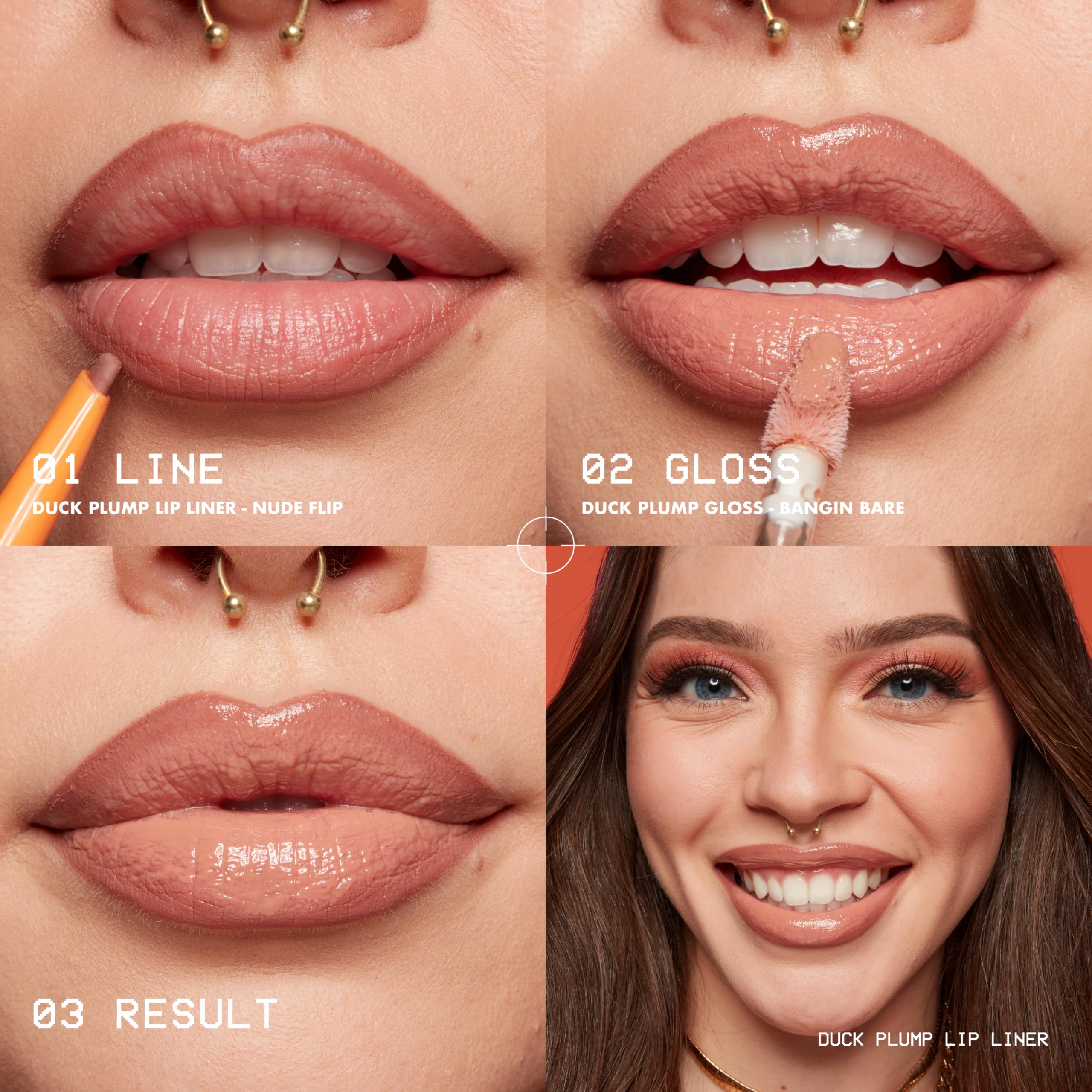 NYX PROFESSIONAL MAKEUP Duck Plump Plumping Lip Liner, Matte Pencil With Up To 10HR Wear, Nude Flip (Nude Lip Liner)