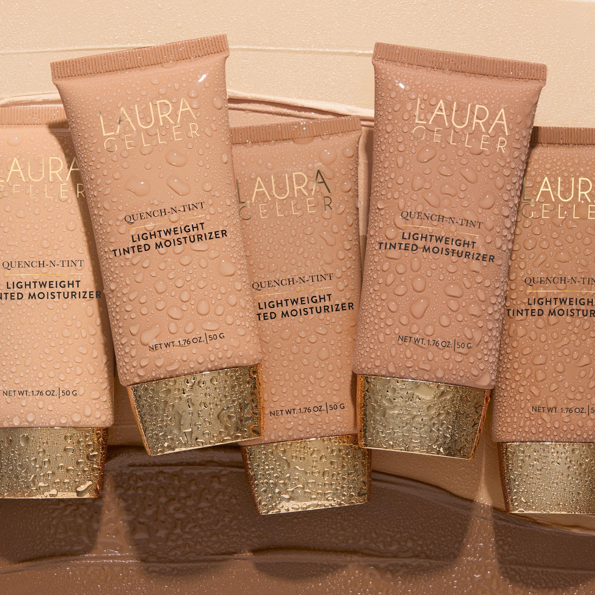 LAURA GELLER NEW YORK Quench-n-Tint Tinted Moisturizer - Sheer to Light Buildable Coverage - Natural Glow Finish - Lightweight Formula with Hyaluronic Acid, 03 Light/Medium