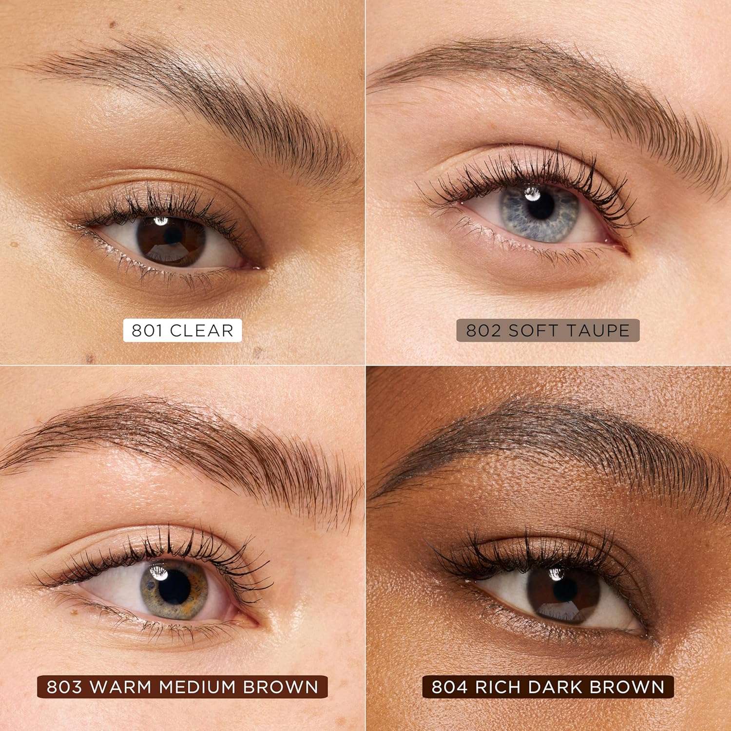 Revlon PhotoReady Lifting Brow Gel, Tinted Eyebrow Lamination with Spoolie Brush, Conditions, Shapes & Defines, 804 Rich Dark Brown, 0.23 fl oz