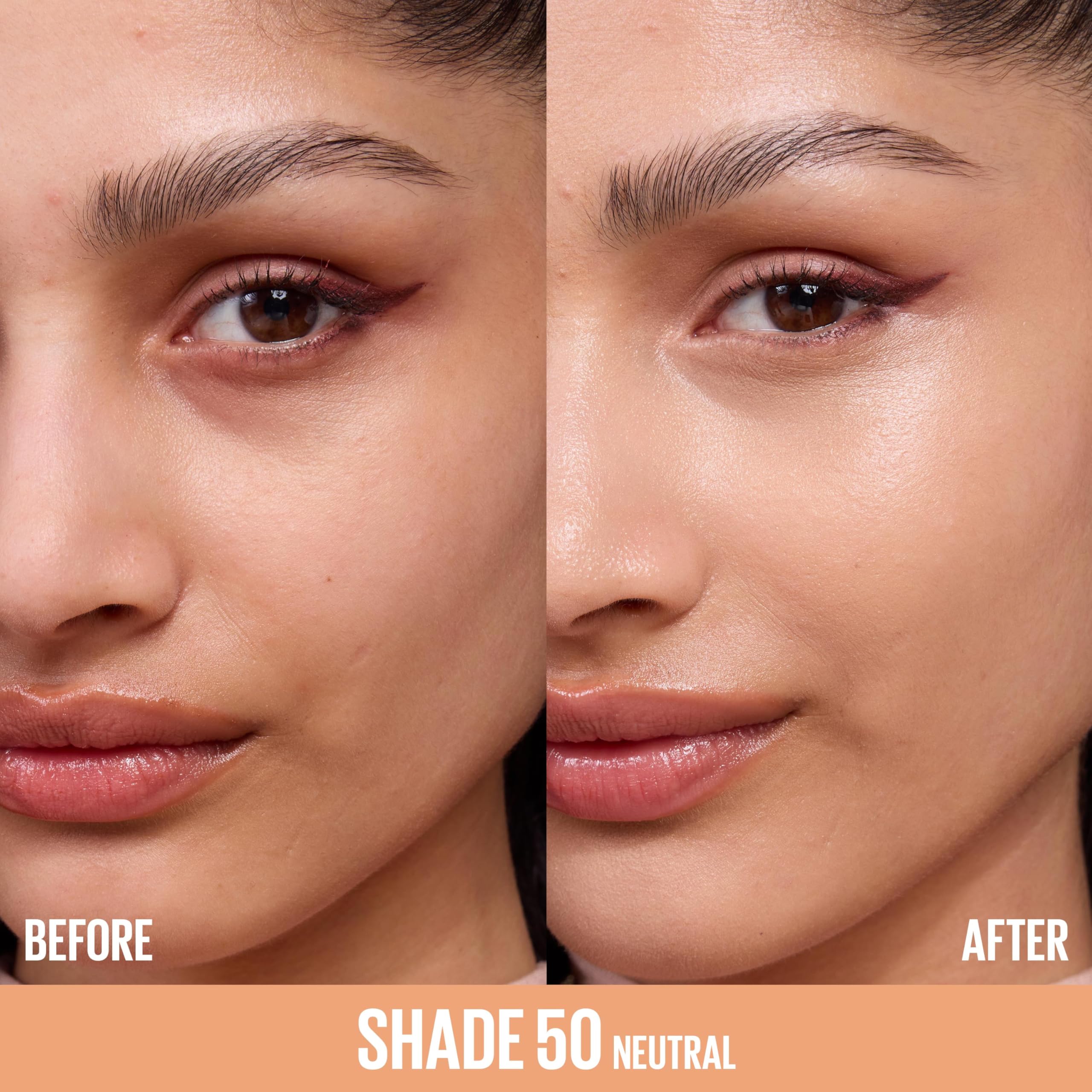Maybelline Lifter Serum Concealer, Radiant Concealer with Full Coverage, Includes 2% Peptides + Caffeine to Hydrates & Brightens Under Eyes, 50, 1 Count