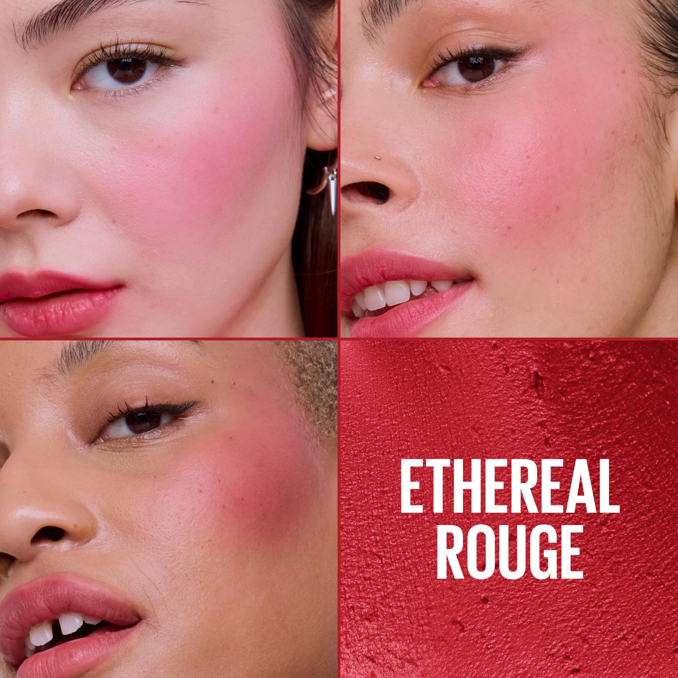 Maybelline Cloudtopia Blush for Cheeks and Lip Mousse, Ultra-Vivid, Pigmented Formula for Up to 14HR of Blush and Lip Makeup Color, Ethereal Rouge, 1 Count