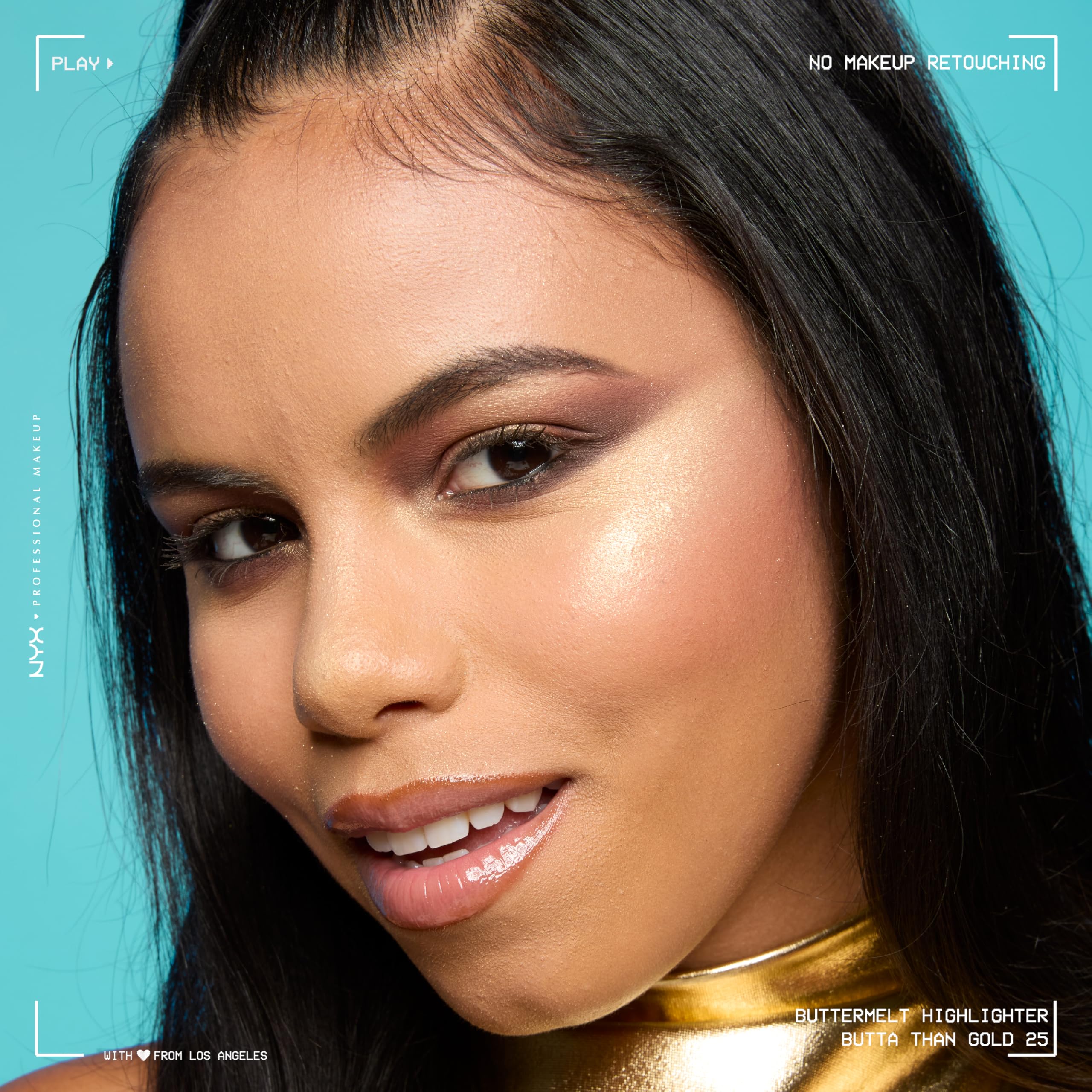 NYX PROFESSIONAL MAKEUP Buttermelt Highlighter, Powder Highlighter Makeup, With Up to 12H Wear and High Impact Glow - 25 Butta Than Gold (Light Gold)