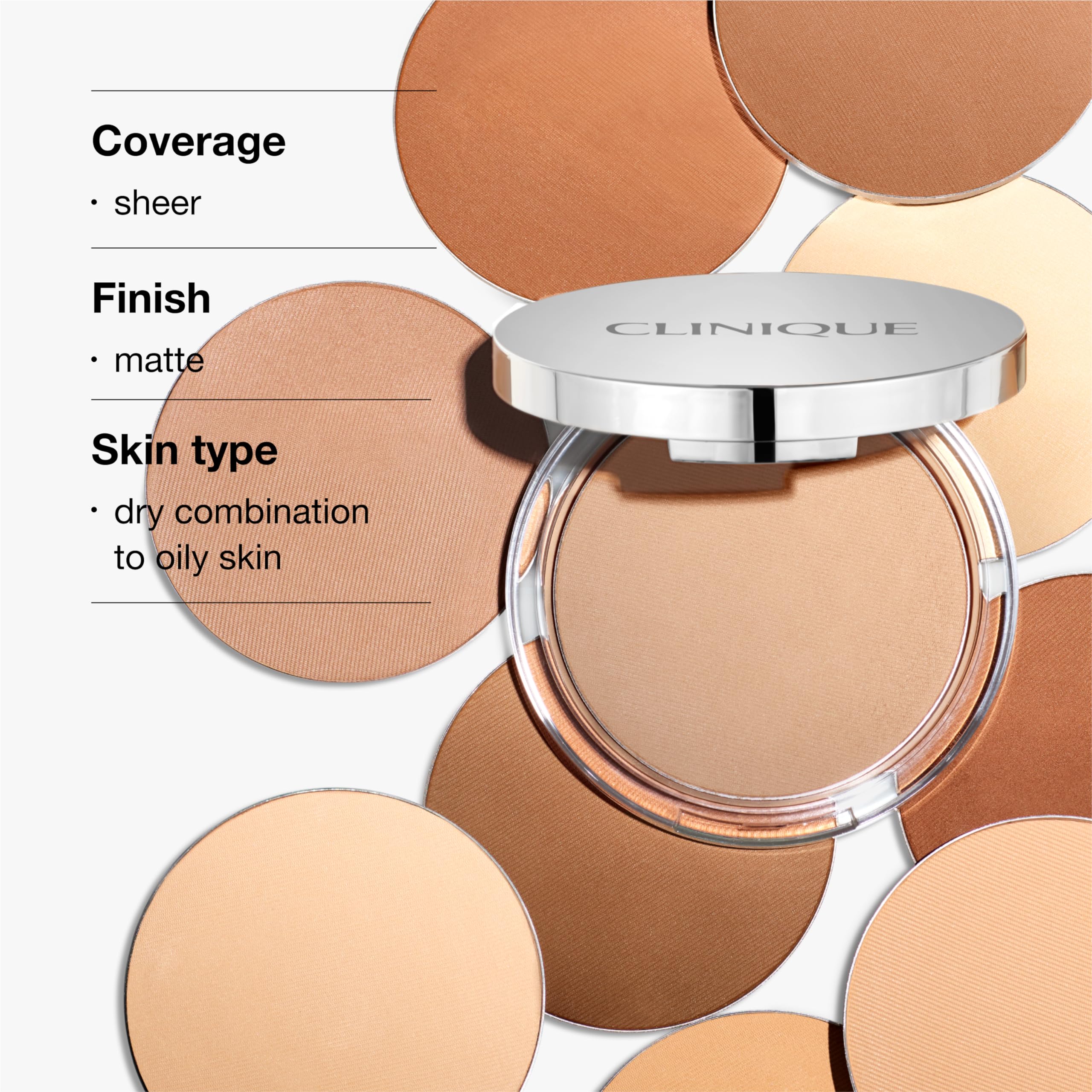 Clinique Stay-Matte Sheer Pressed Powder For Oily Skin Types | Sheer Coverage + Matte Finish | Minimizes Shine, Stay Neutral