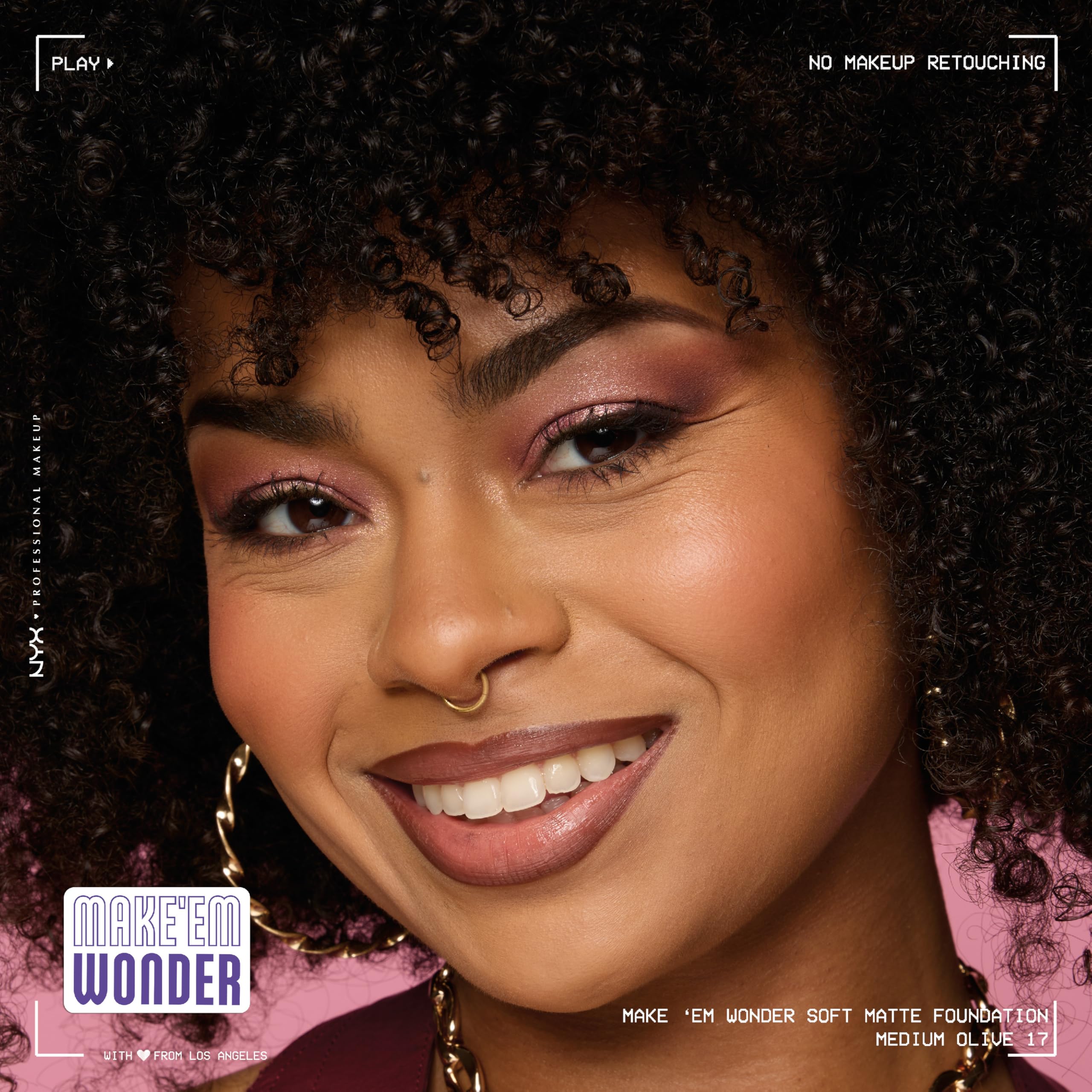 NYX PROFESSIONAL MAKEUP Make 'Em Wonder Liquid Foundation, 24HR Foundation Makeup With A Soft Matte Finish, Buildable Full Coverage - 17 Medium Olive