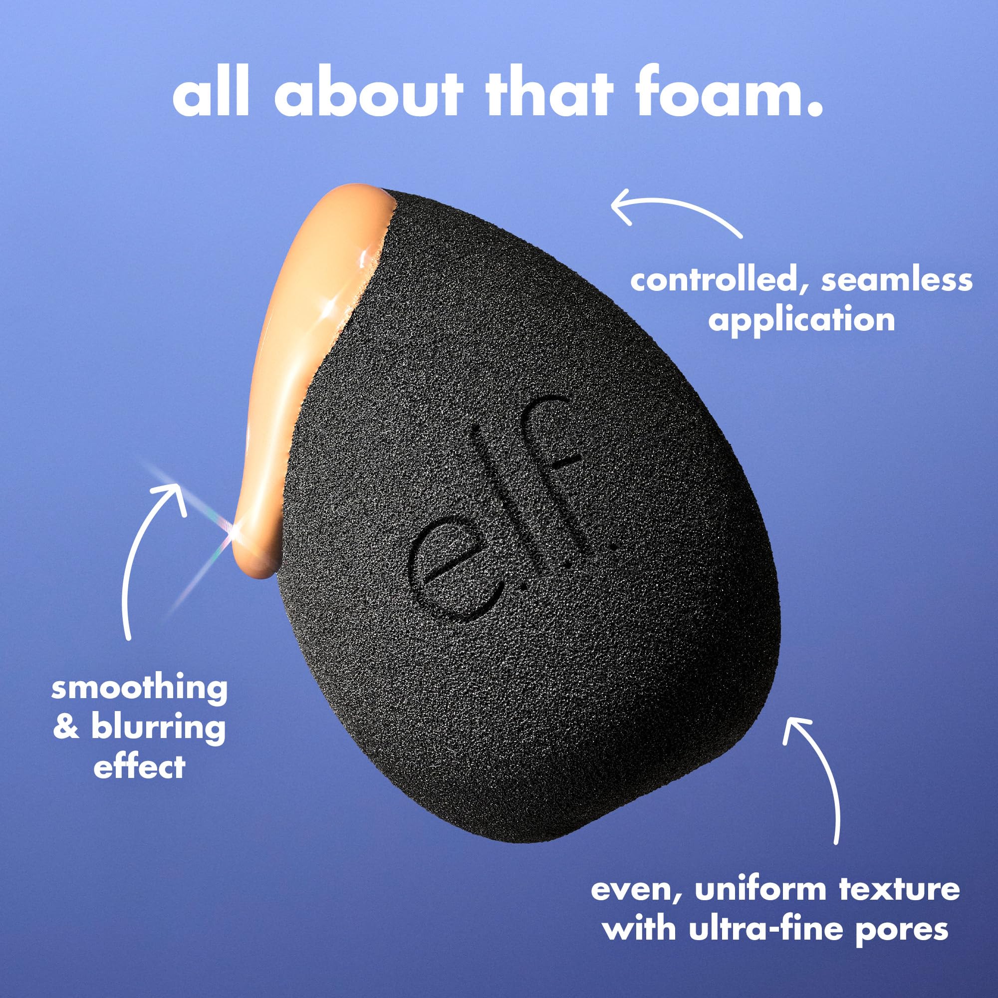 e.l.f. Bounce & Blur Pro Sponge, Multi-Use Makeup Blending Sponge for Cream, Liquid & Powder Formulas, Creates A Blurred Finish, Vegan & Cruelty-Free