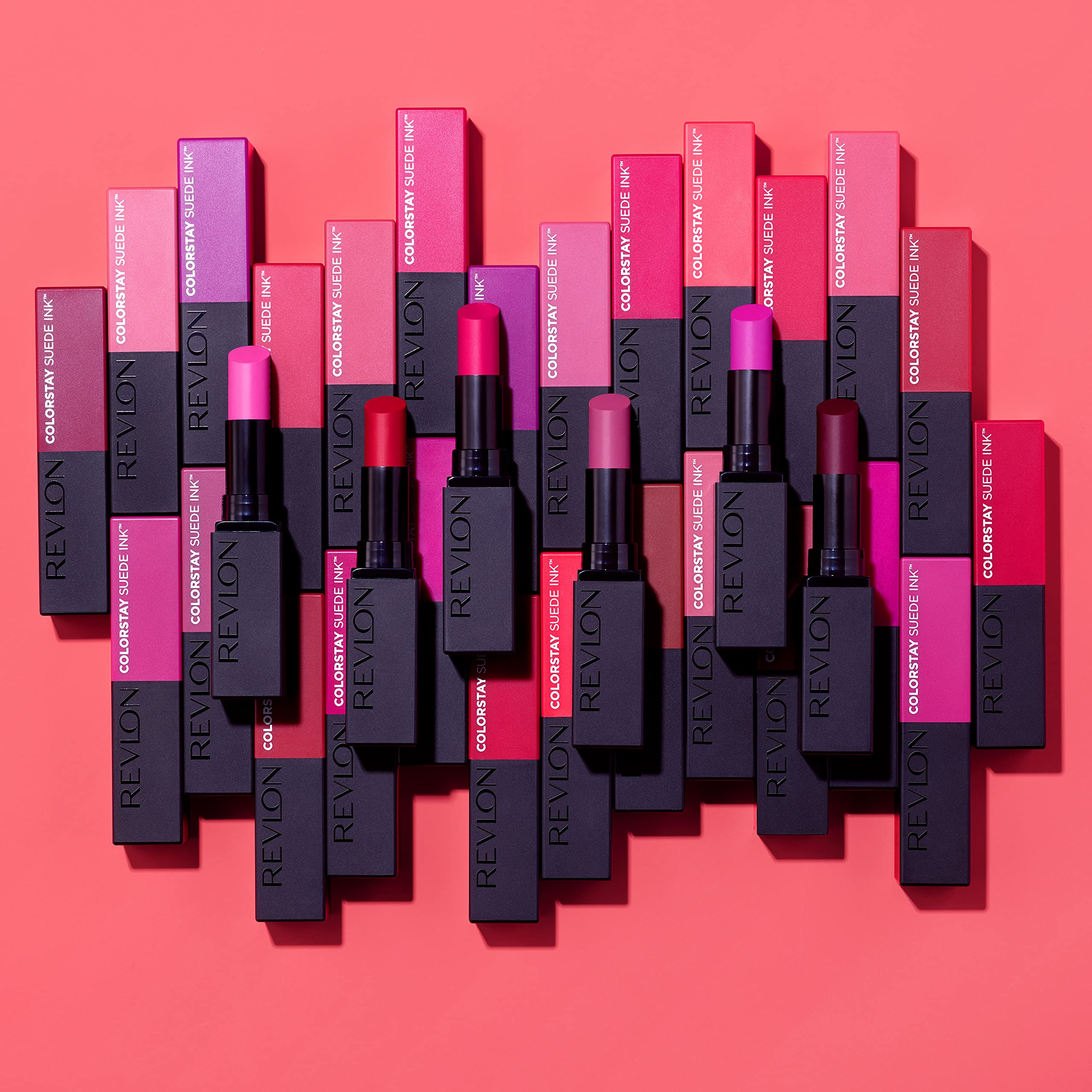 Revlon Lipstick, ColorStay Suede Ink, Built-in Primer, Infused with Vitamin E, Waterproof, Smudge-proof, Matte Color, 009 In Charge, 0.09 oz