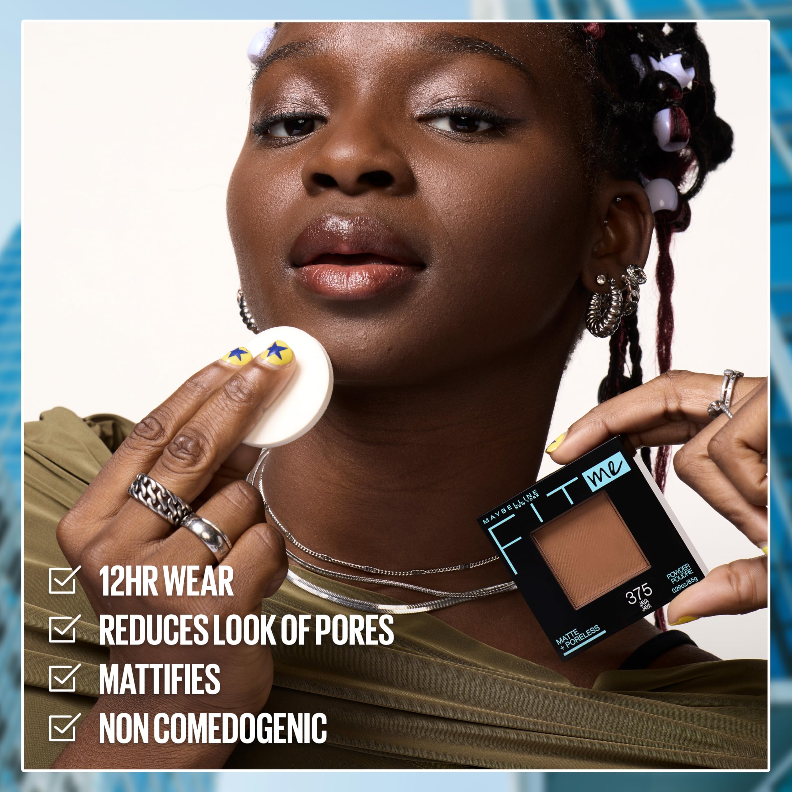 Maybelline Fit Me Matte + Poreless Pressed Face Powder Makeup & Setting Powder, Truffle, 1 Count