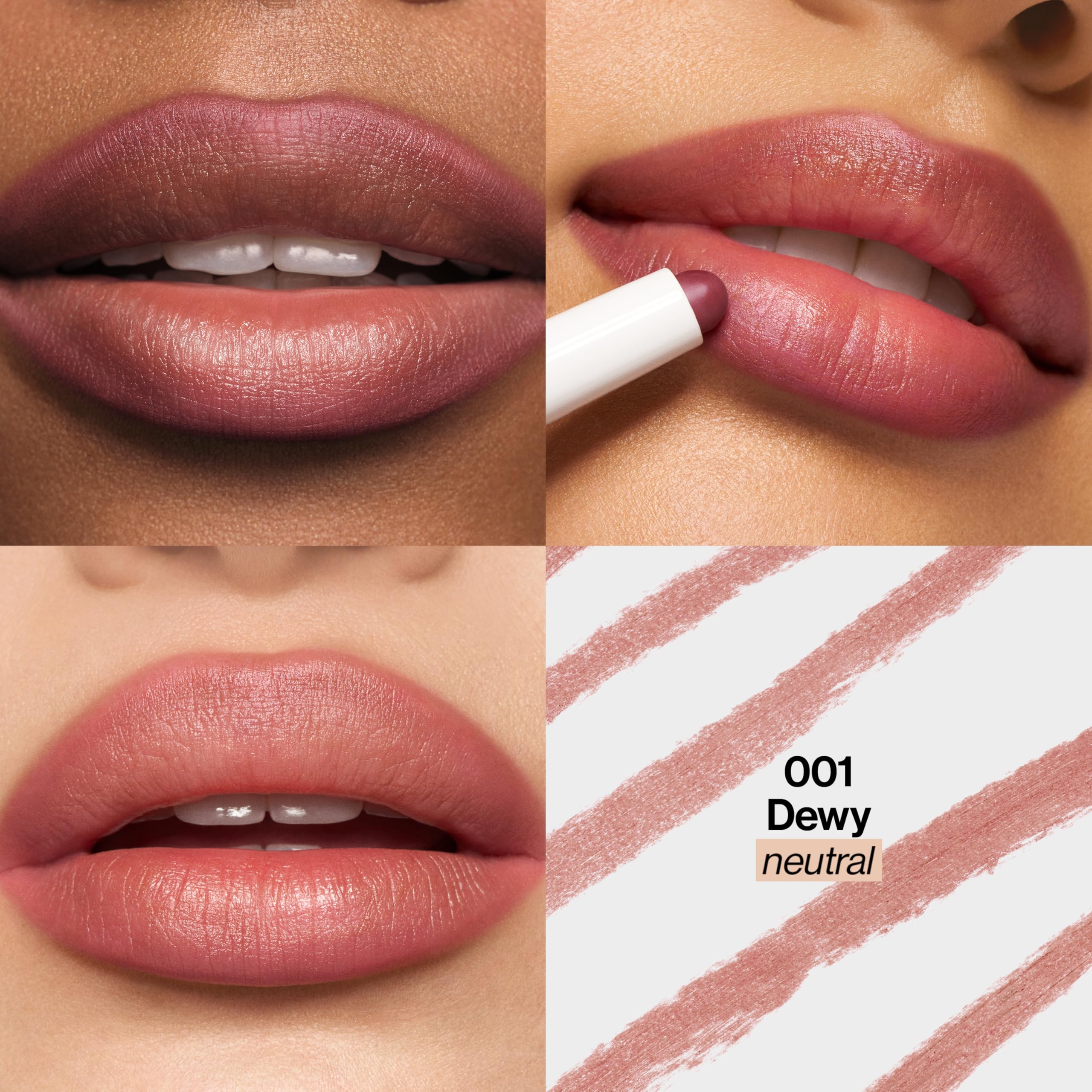REVLON PhotoReady Instant Blur Liner, Soft Matte Lip Makeup to Overline for Instant Natural, Fuller-Looking Lips, Sheer-to-Buildable, 001 Dewy, 0.05 oz