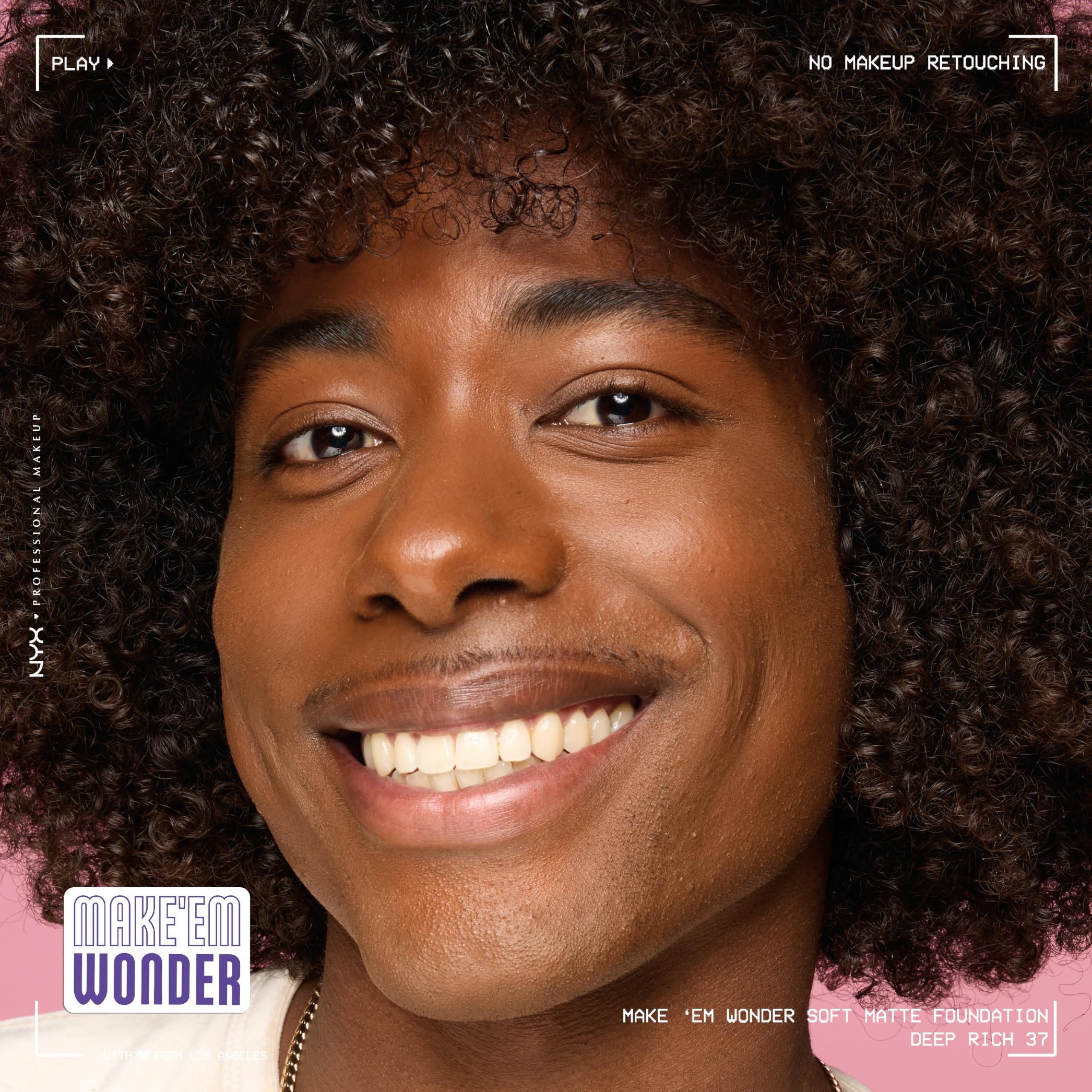 NYX PROFESSIONAL MAKEUP Make 'Em Wonder Liquid Foundation, 24HR Foundation Makeup With A Soft Matte Finish, Buildable Full Coverage - 37 Deep Rich