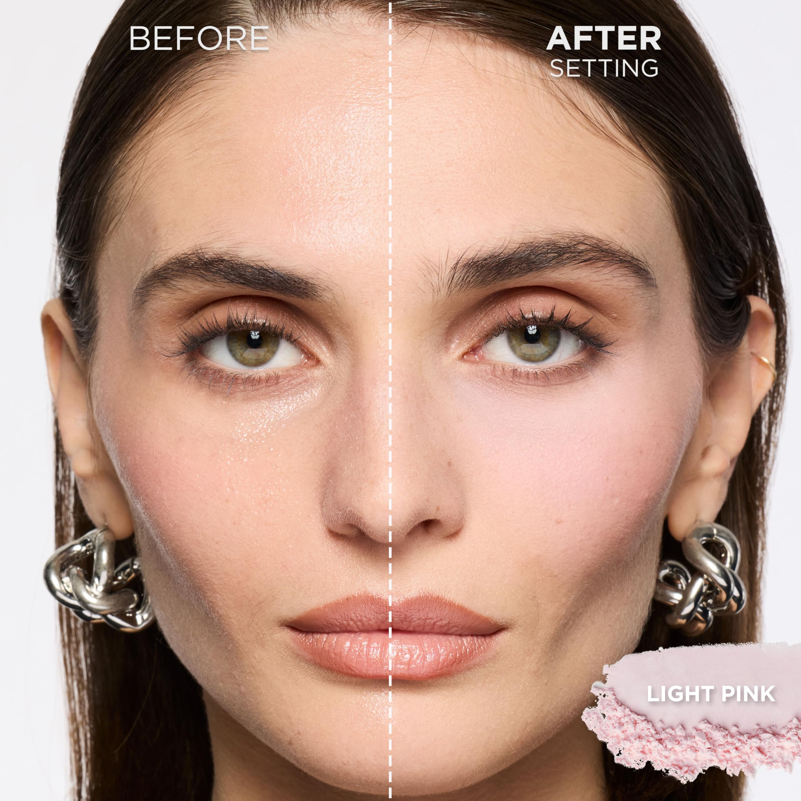 L'Oreal Paris Infallible Blur-fection Longwear Loose Setting Powder, Blurring Face Powder With Up to 24HRs of Wear, Brightening Light Pink, 1 Kit