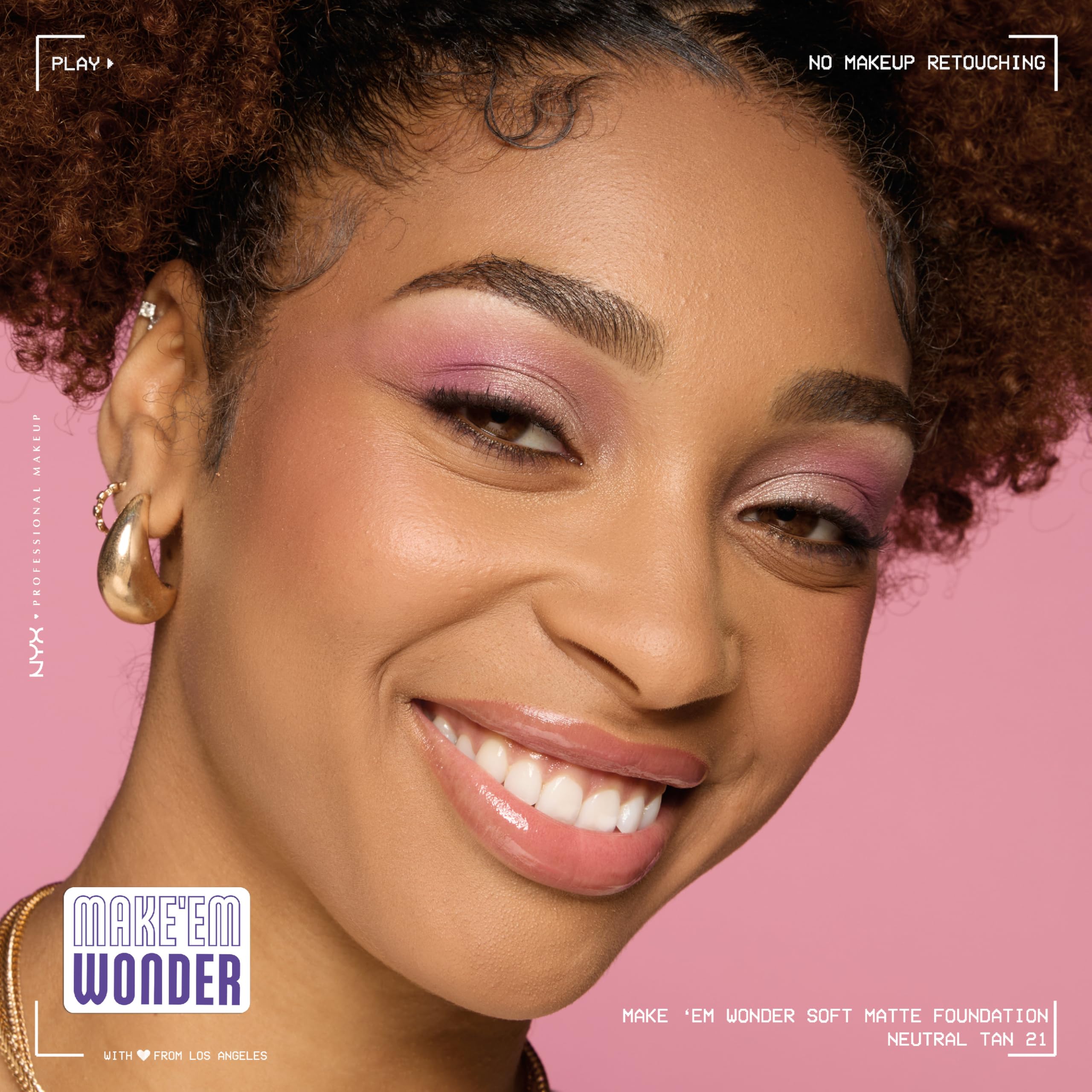 NYX PROFESSIONAL MAKEUP Make 'Em Wonder Liquid Foundation, 24HR Foundation Makeup With A Soft Matte Finish, Buildable Full Coverage - 21 Neutral Tan