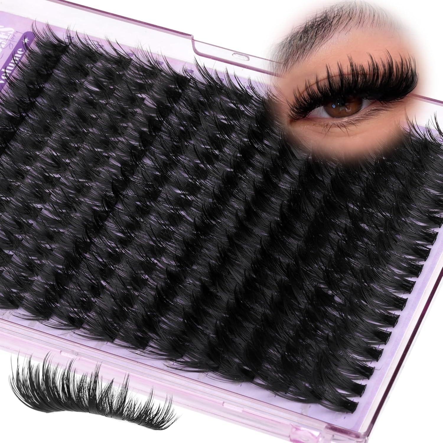 Brown Lash Clusters Wispy Eyelash Clusters Natural Cluster Eyelash Extensions C Curly Lashes Clusters Dark Brown Individual Lashes by Lanflower