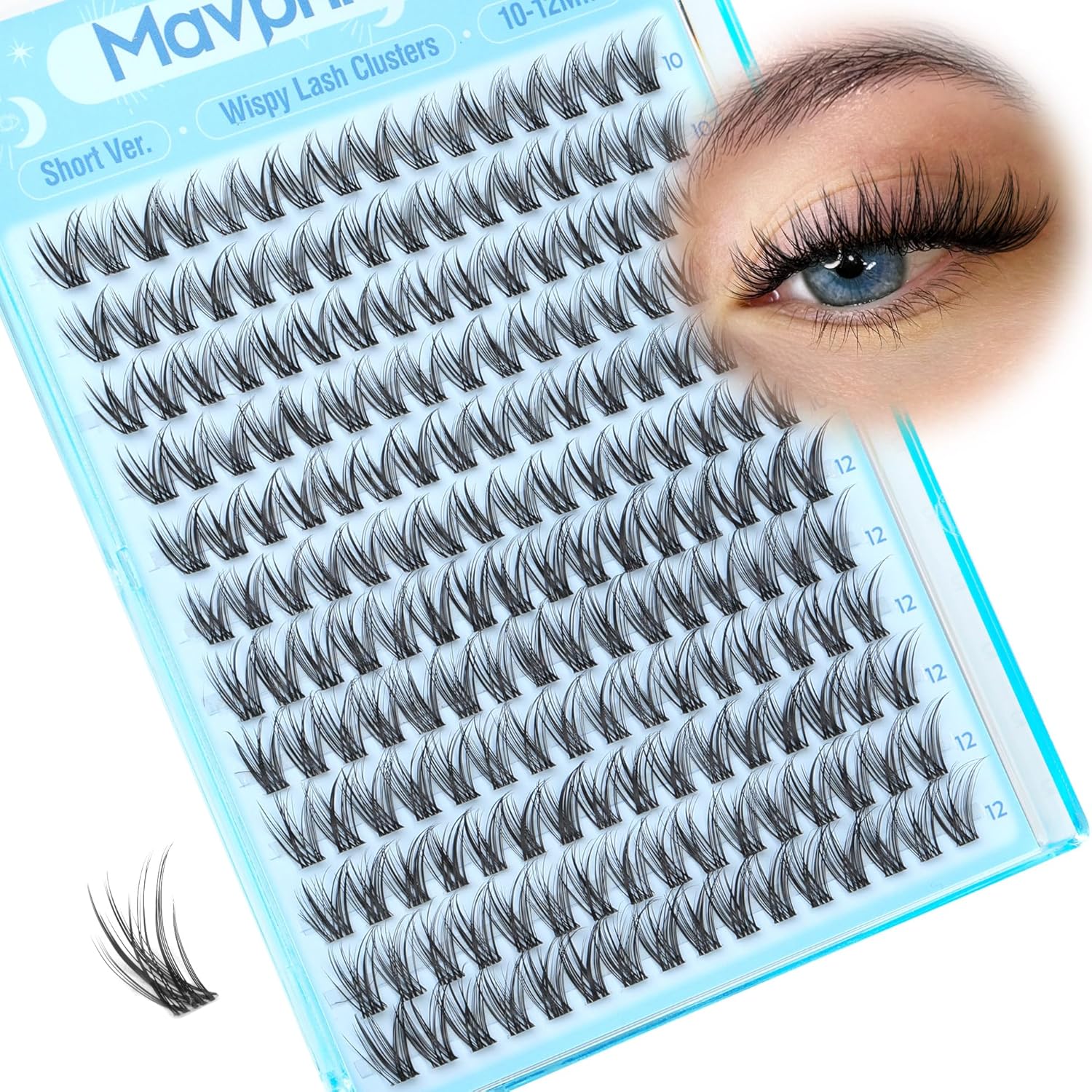 Short Lash Clusters Natural Cluster Eyelash Extensions 8-10-12MM Clear Band Cluster Lashes Extensions Wispy Individual Lashes CC-Curly Eyelash Clusters Pestañas Postizas Naturales 144Pcs DIY Lashes