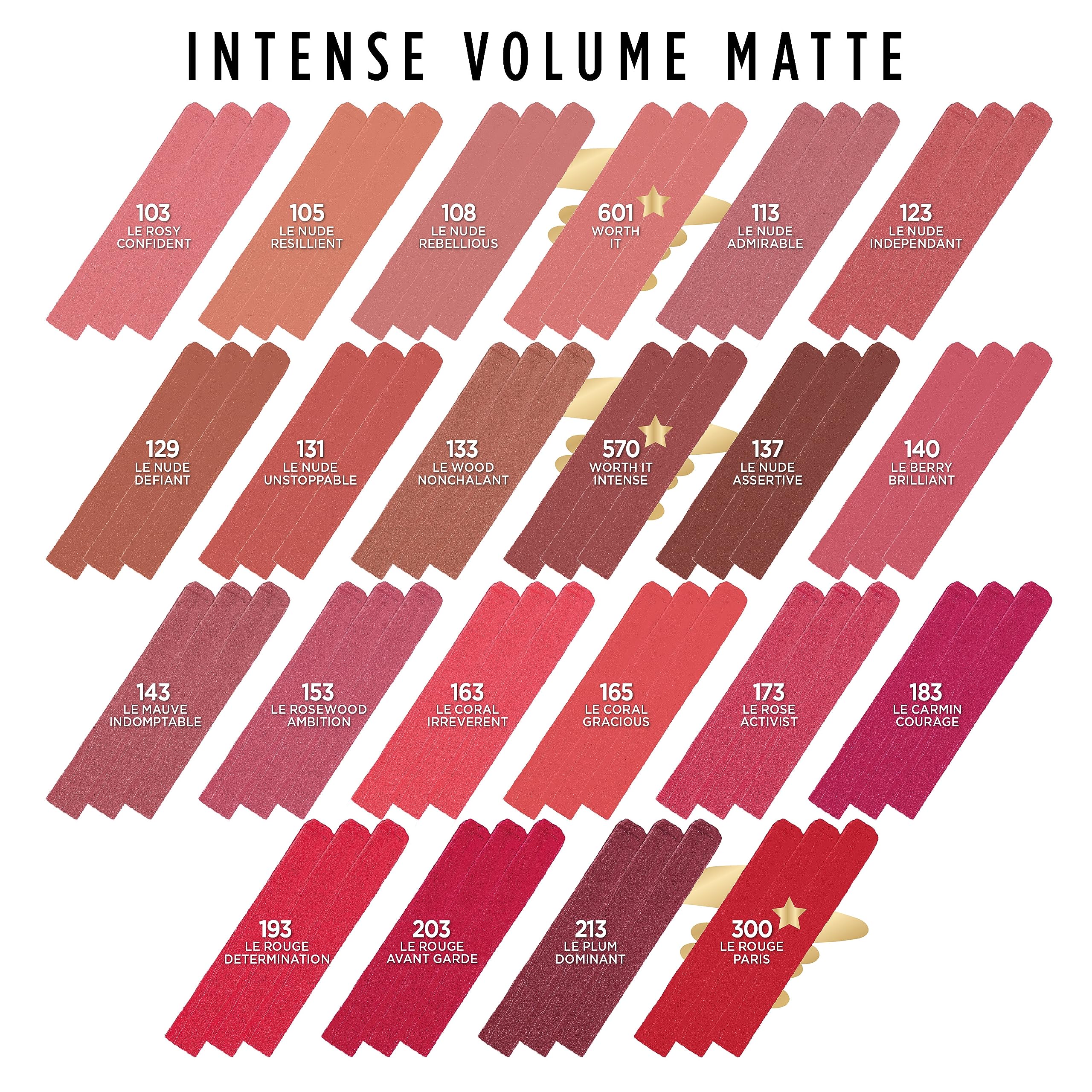 L'Oreal Paris Colour Riche Intense Volume Matte Lipstick, Lip Makeup Infused with Hyaluronic Acid for up to 16HR Wear, Worth It, 0.06 Oz